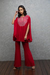 RED CRINKLE KAFTAN