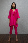 FUSHIA FLORAL KURTA SET