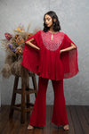 RED CRINKLE KAFTAN