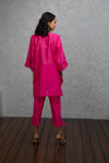 FUSHIA FLORAL KURTA SET