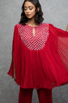 RED CRINKLE KAFTAN