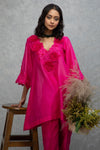 FUSHIA FLORAL KURTA SET