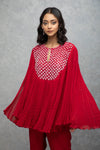 RED CRINKLE KAFTAN